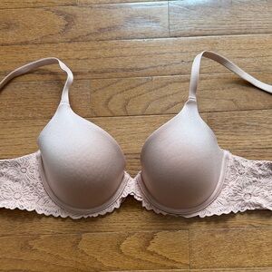 Aerie Lace Detail Bra in Soft Pink